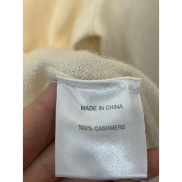 Quince Women's Mongolian Cashmere Crewneck Sweater Ivory Sleeved Top S - Picture 5 of 8